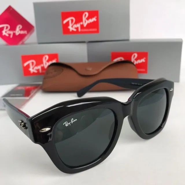 óculos ray ban state black piano lentes de cristal - Foto 4