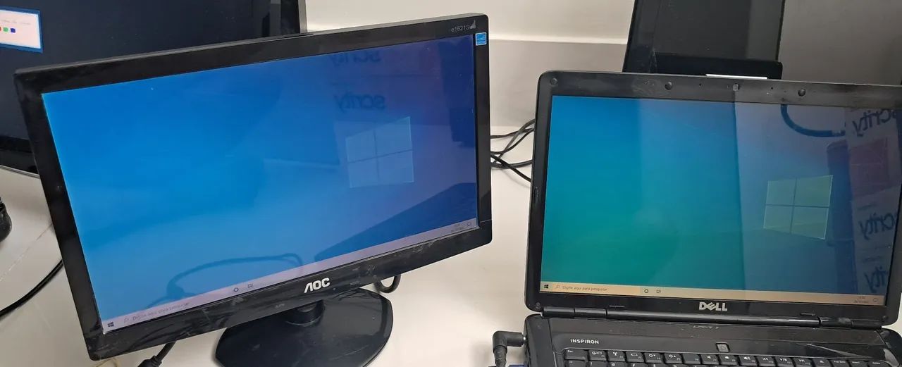 Vendo 04 Monitores Usados Funcionais (19" e 16") - Philips, AOC e Positivo - Foto 3