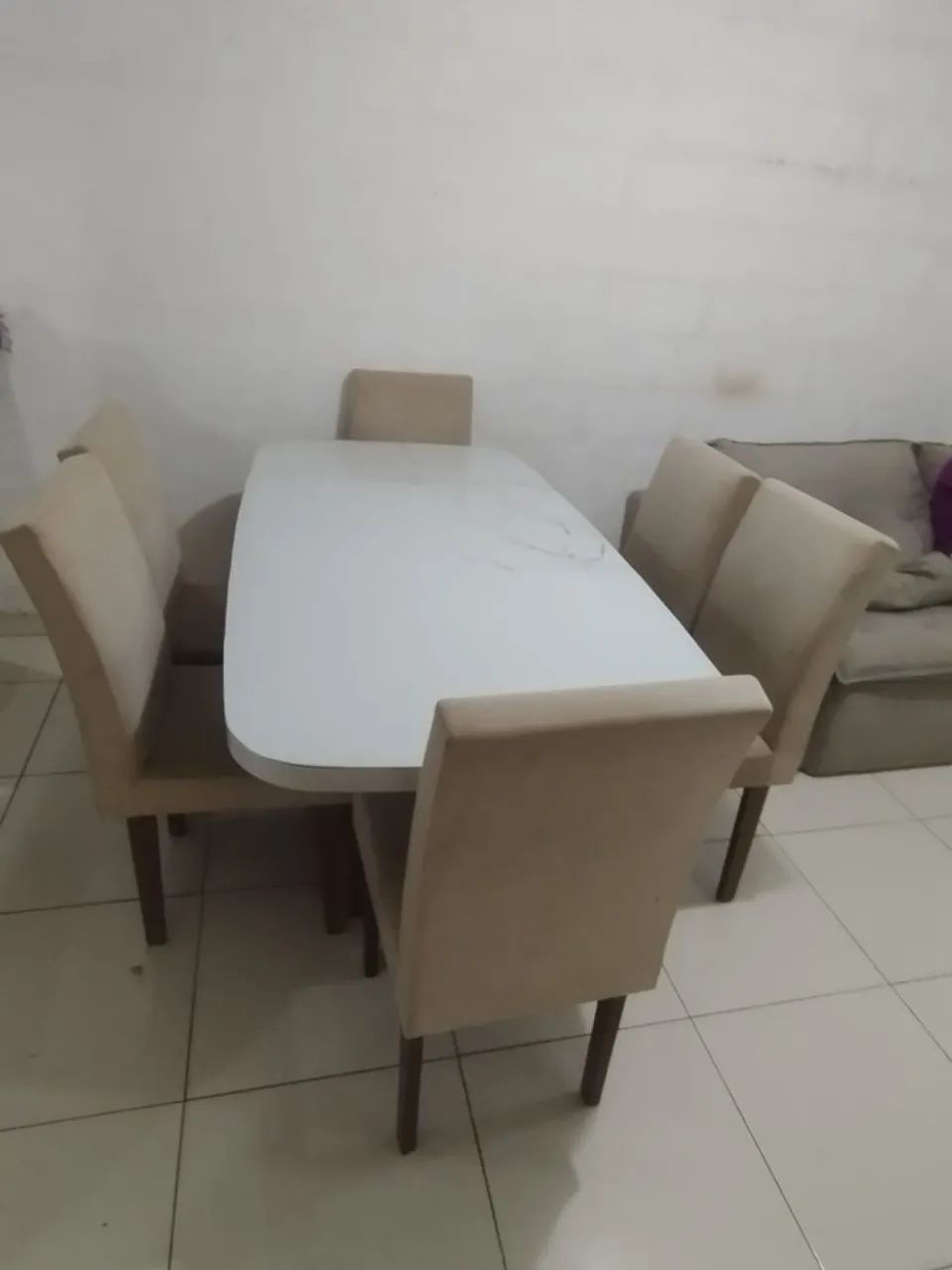 Mesa de tampo d vidro com 6 cadeiras  - Foto 2