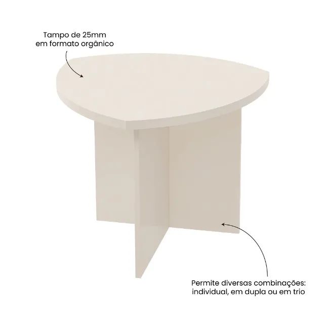 Mesa de Apoio Lateral Off White - Foto 4
