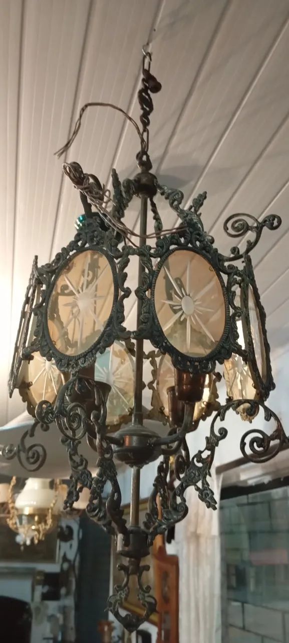 Lustre de bronze com cristal  - Foto 2