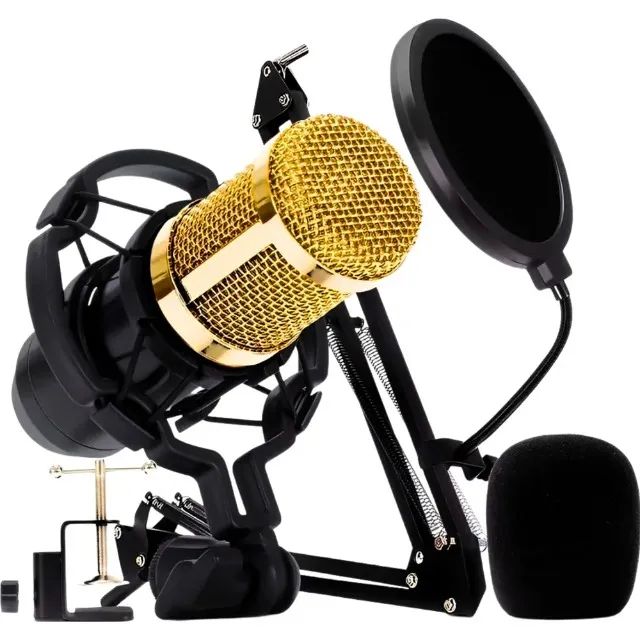 microfone condensador knup, com braço articulado e shock mount  kp-m0010 - Foto 3