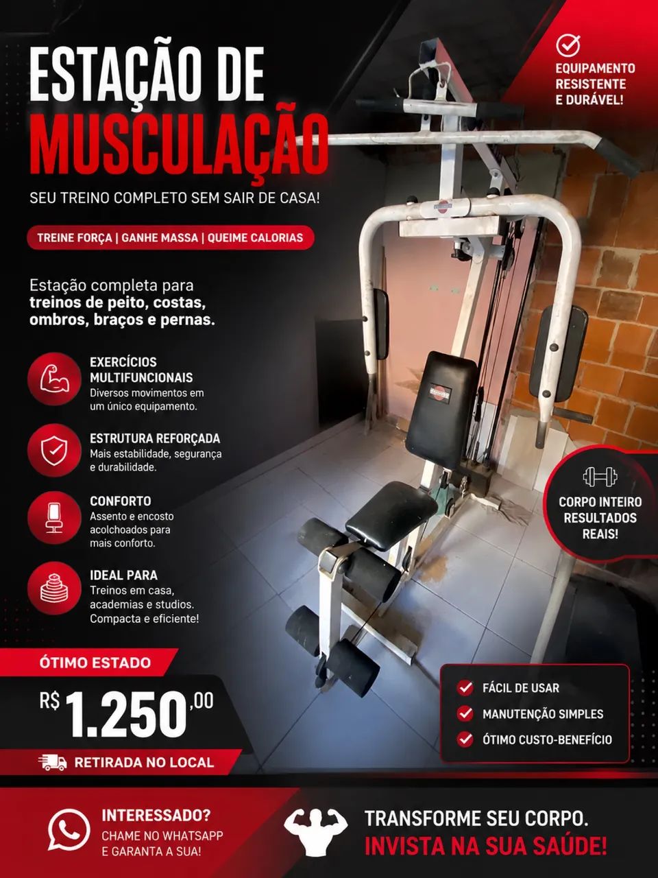 Estação de musculação 