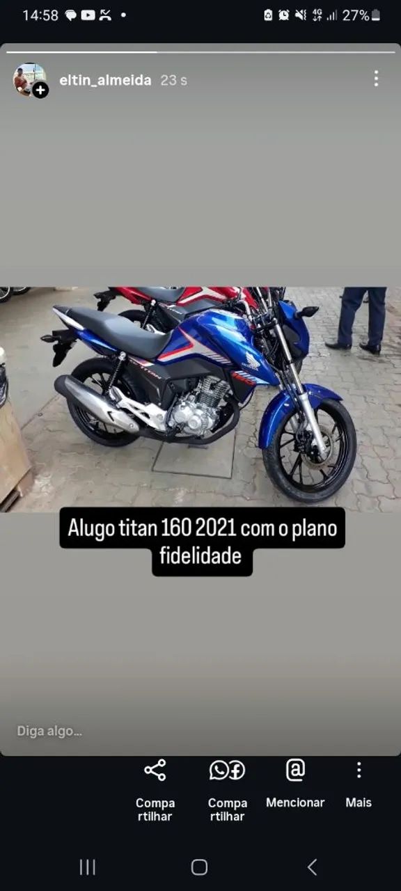 Aluguel/locação de moto 