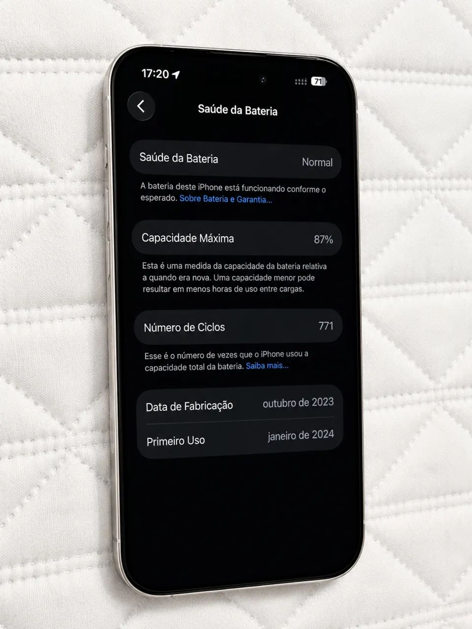 iPhone 15 Pro 128GB Titânio Branco | Original | 87% Bateria | Caixa + USB-C - Foto 2