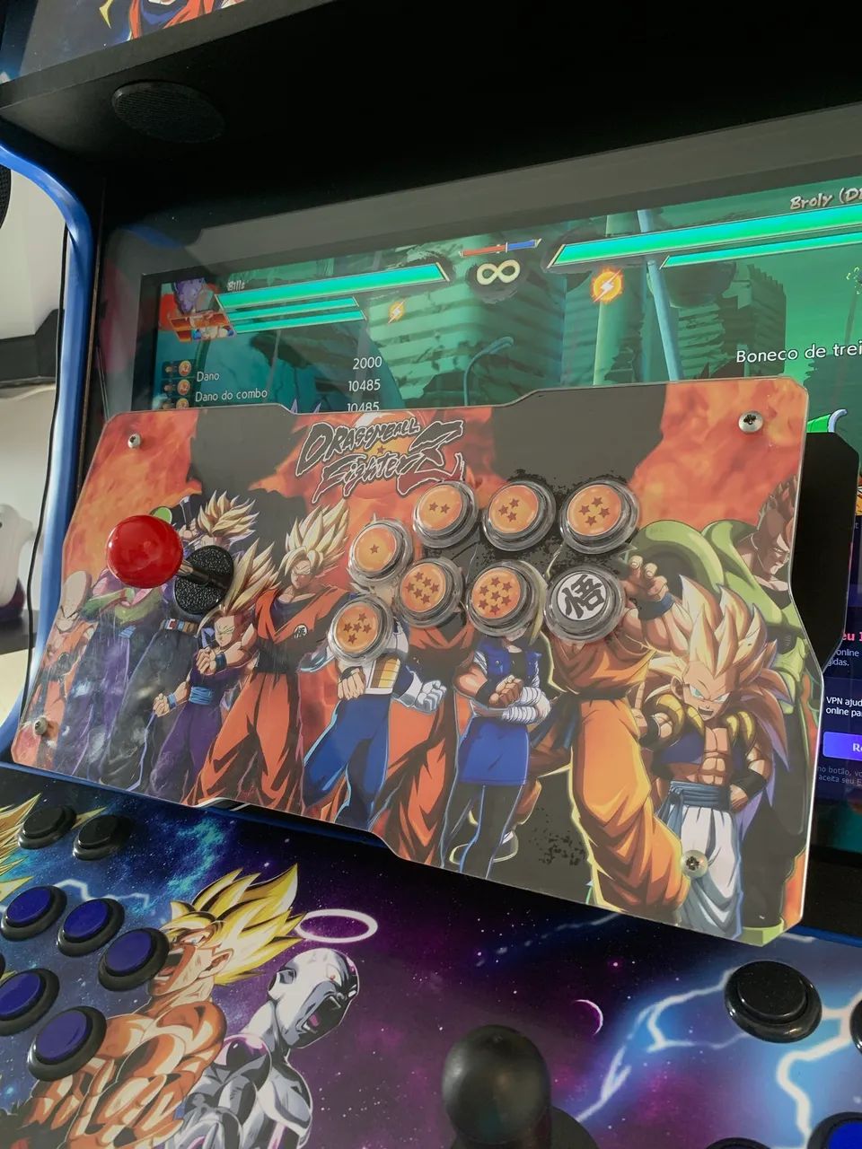Controle Arcade Dragon Ball FighterZ Custom - Sem Fio (8BitDo