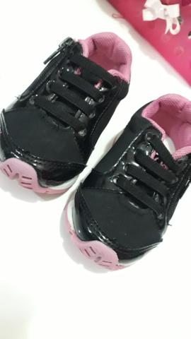 Tênis menina Preto/Rosa