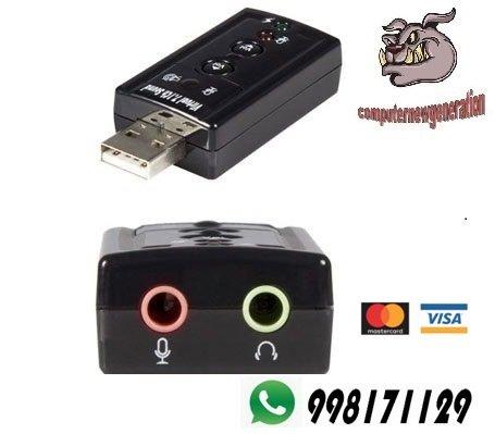 Placa de som usb fone e microfone
