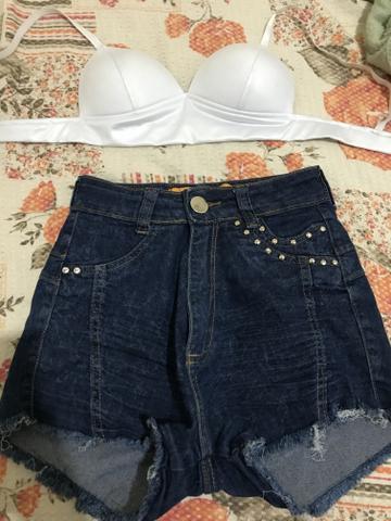 Vendo bermudinha 34 pequena cropped P
