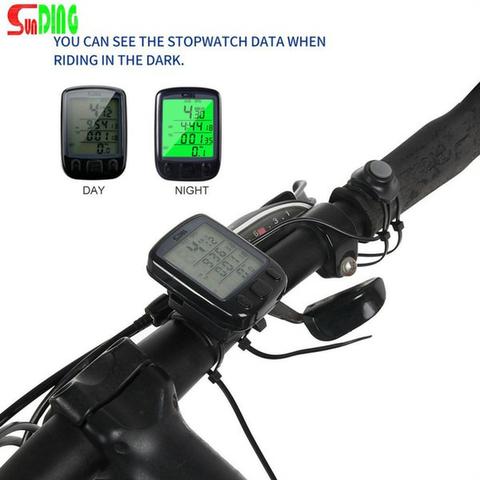 Velocímetro Ciclo Computador Bike Sensor Com Fio Luz Noturna - Foto 2