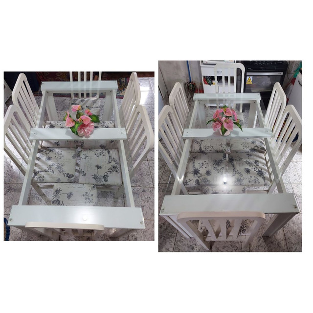 Mesa de Vidro com 6 cadeiras