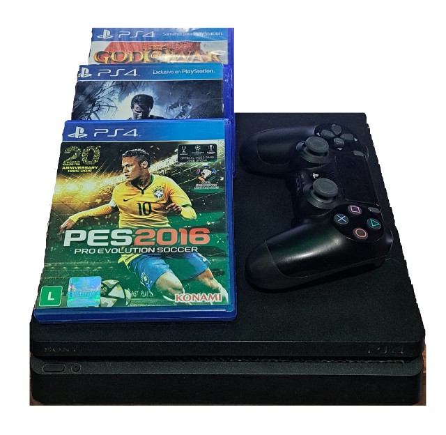PS4 Usado + 1 Controle + 3 Jogos