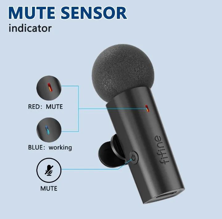 Microfone Lapela fifine M6 Tipo C Sem fio - Foto 3
