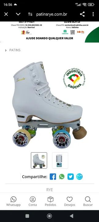 Patins RYE - Tamanho 39 Novo - Foto 2