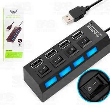 Hub USB 2.0 - 4 Entradas Com Led