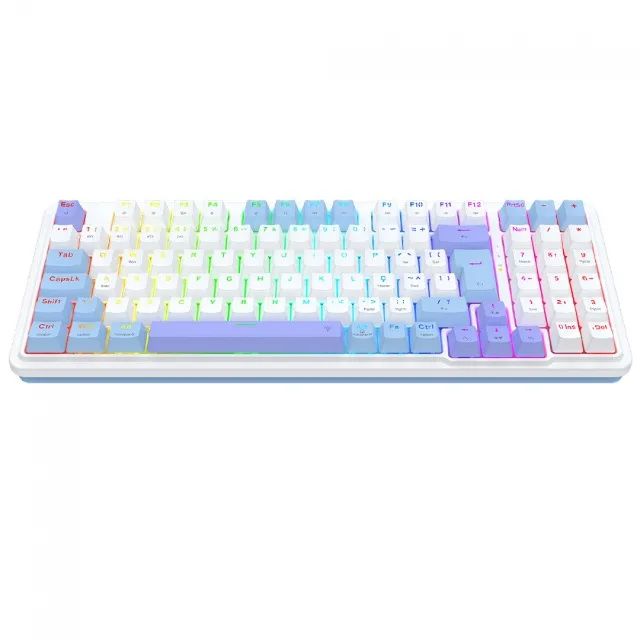 Teclado Mecânico 98% Redragon Gloria Pro White/Blue RGB Bluetooth/Wireless - WZetta - Foto 3
