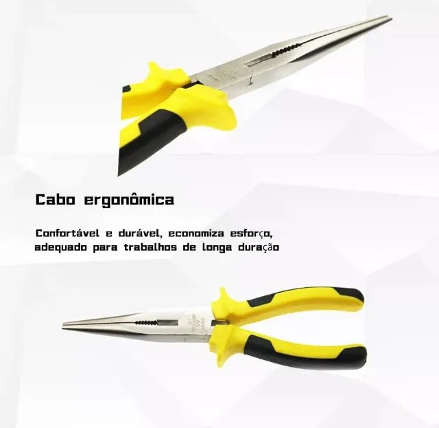 Alicate De Bico Fino Longo 6 Polegadas 165mm Cabo Ergon�ômica - Loja Natan Abreu  - Foto 4