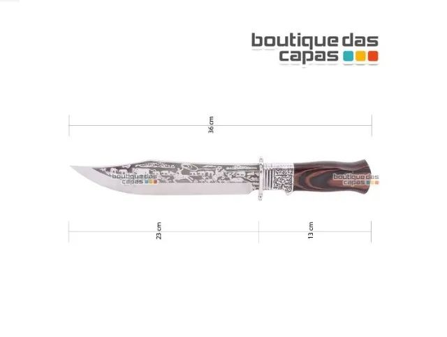 Faca churrasco caça e pesca Esportiva 7" em Aço Inox BW7239 - compr. total 36 cm - Foto 2