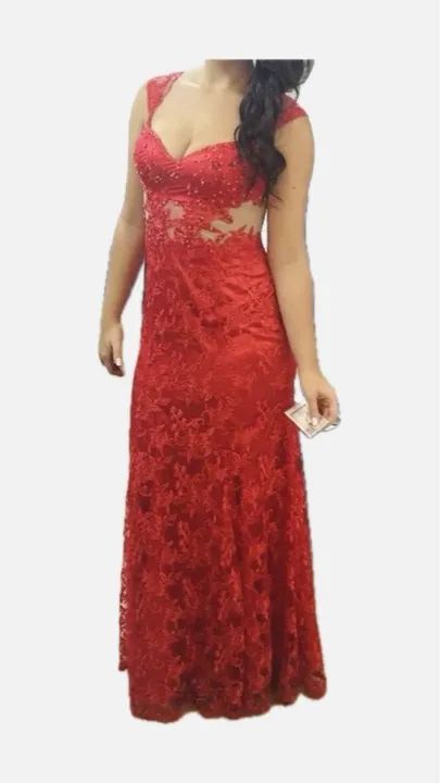 Vestido formatura de renda vermelho - Foto 3