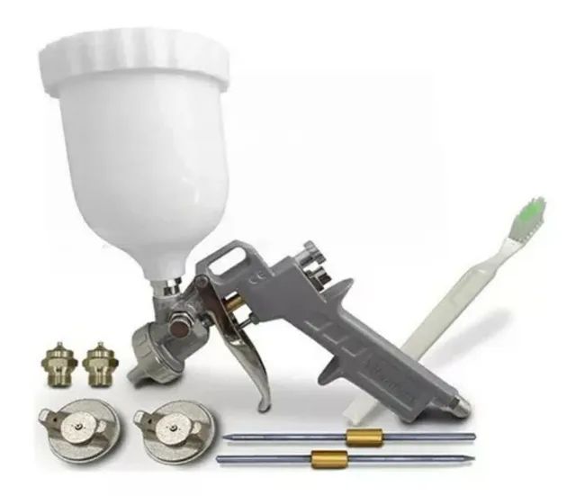 Kit Pistol Pulverizador De Pintura - Hvlp 3 Bicos - Pronta Entrega - Foto 2