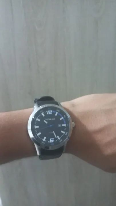 Relogio Technos Masculino Preto Azul p. Borracha 2115Kpt/8A - Foto 3