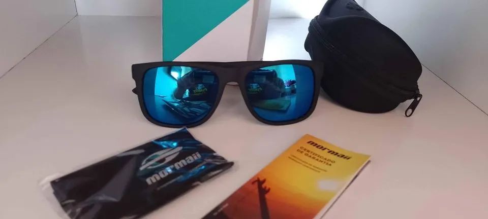 Óculos De Sol Mormaii San Francisco Preto Brilho Lente azul - Foto 2