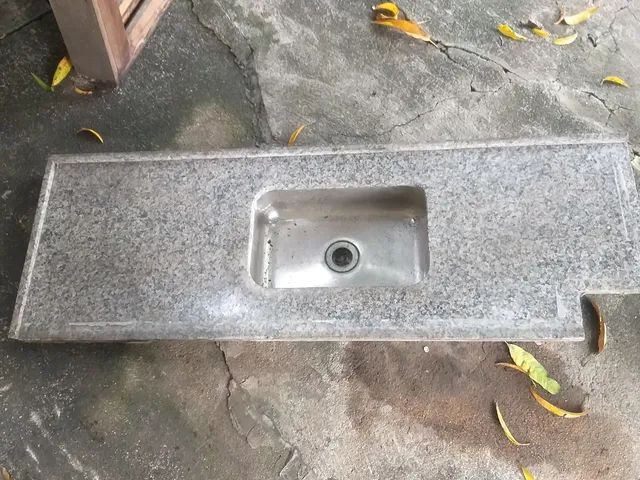 Pia de mármore  com cuba de inox  - Foto 2