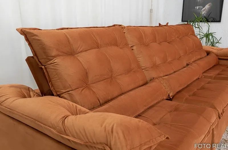 Sofá Retrátil Reclinável 3.20m Soft Molas Bonnel rf654 - Foto 2