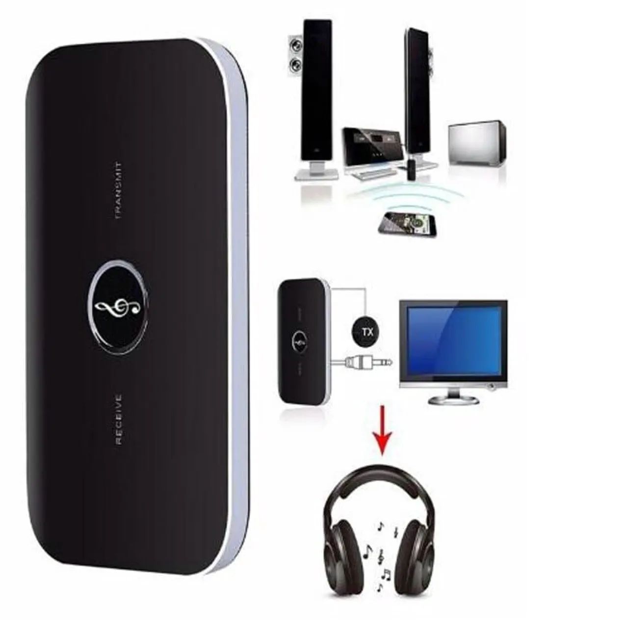 Receptor E Bluetooth Transmissor Sem Fio 3.5mm Aux De Áudio Reprodutor - Foto 5