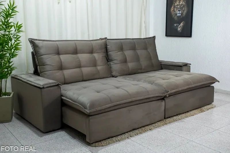 Sofá Retrátil Reclinável 2,90m D33 e Molas Ensacadas rf543 - Foto 3