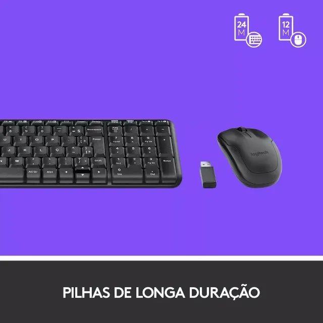 Kit Teclado E Mouse Sem Fio Mk220 Preto Logitech Loja Coimbra Computadores - Foto 5