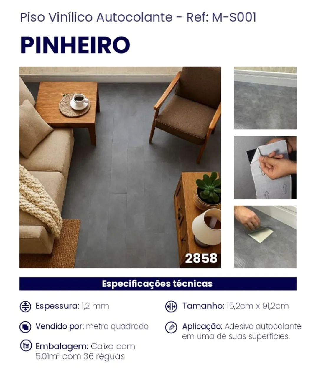 Piso Vinílico Autocolante - várias estampas - Foto 5