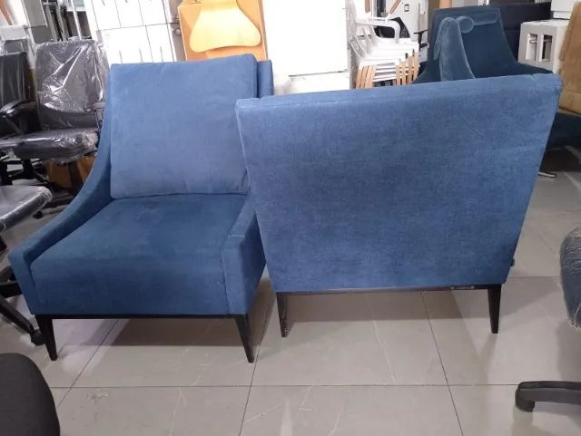 Poltrona Brentwood Azul Royal para Escritório - Foto 5
