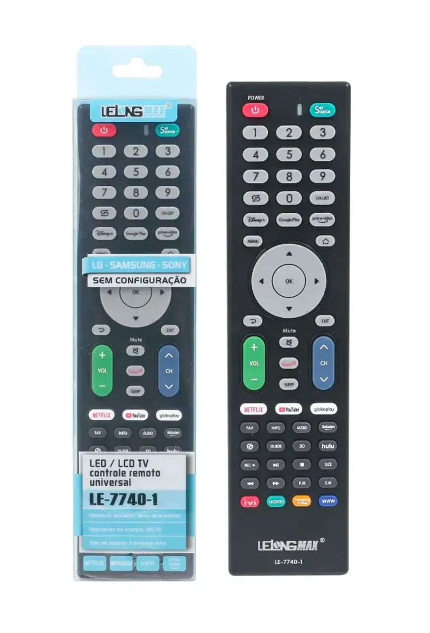 Controle Remoto Universal TV Led Lcd Smart 7740-1 Todas Marcas