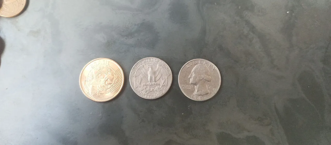 Moeda Antiga Quarter Dollar 1987