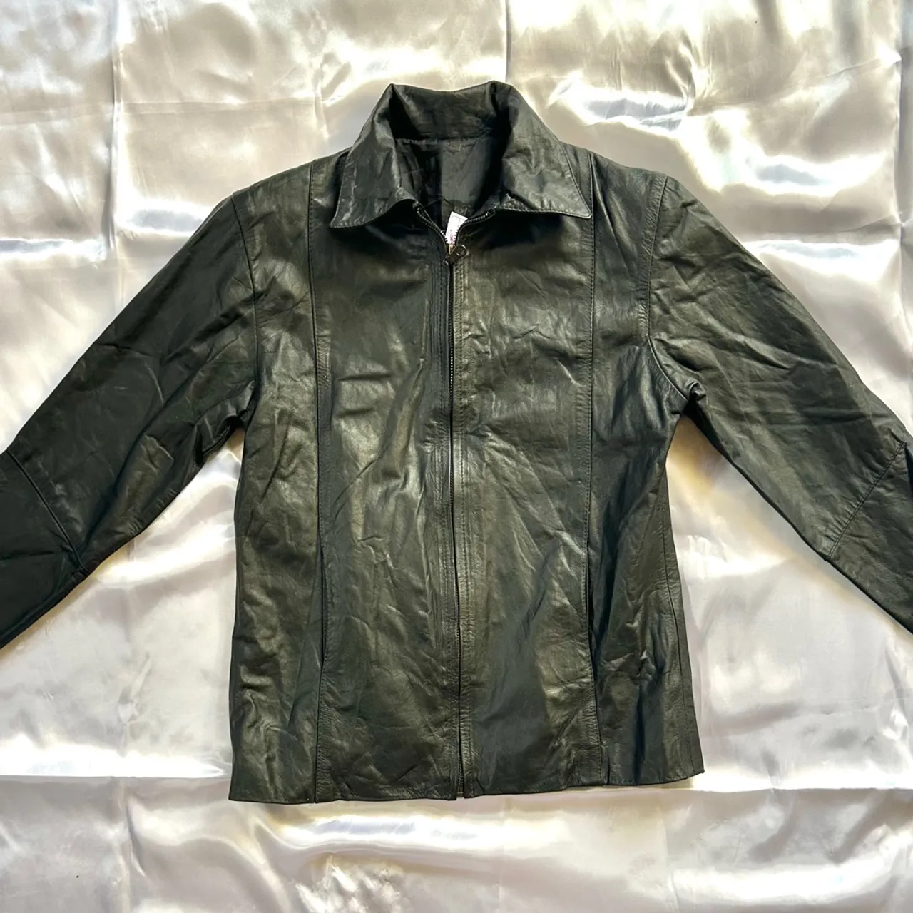 Jaqueta de Couro Legítimo Vintage Feminina