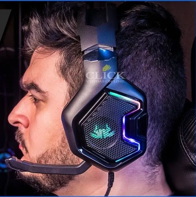 Headset Knup Kp-489 Rgb 7.1 Pc Xbox Cor Preto, entregamos e ac. cartões - Foto 4