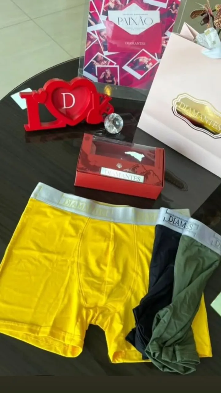 Presentei o seu Amado com kits de cueca box da diamantes lingerie