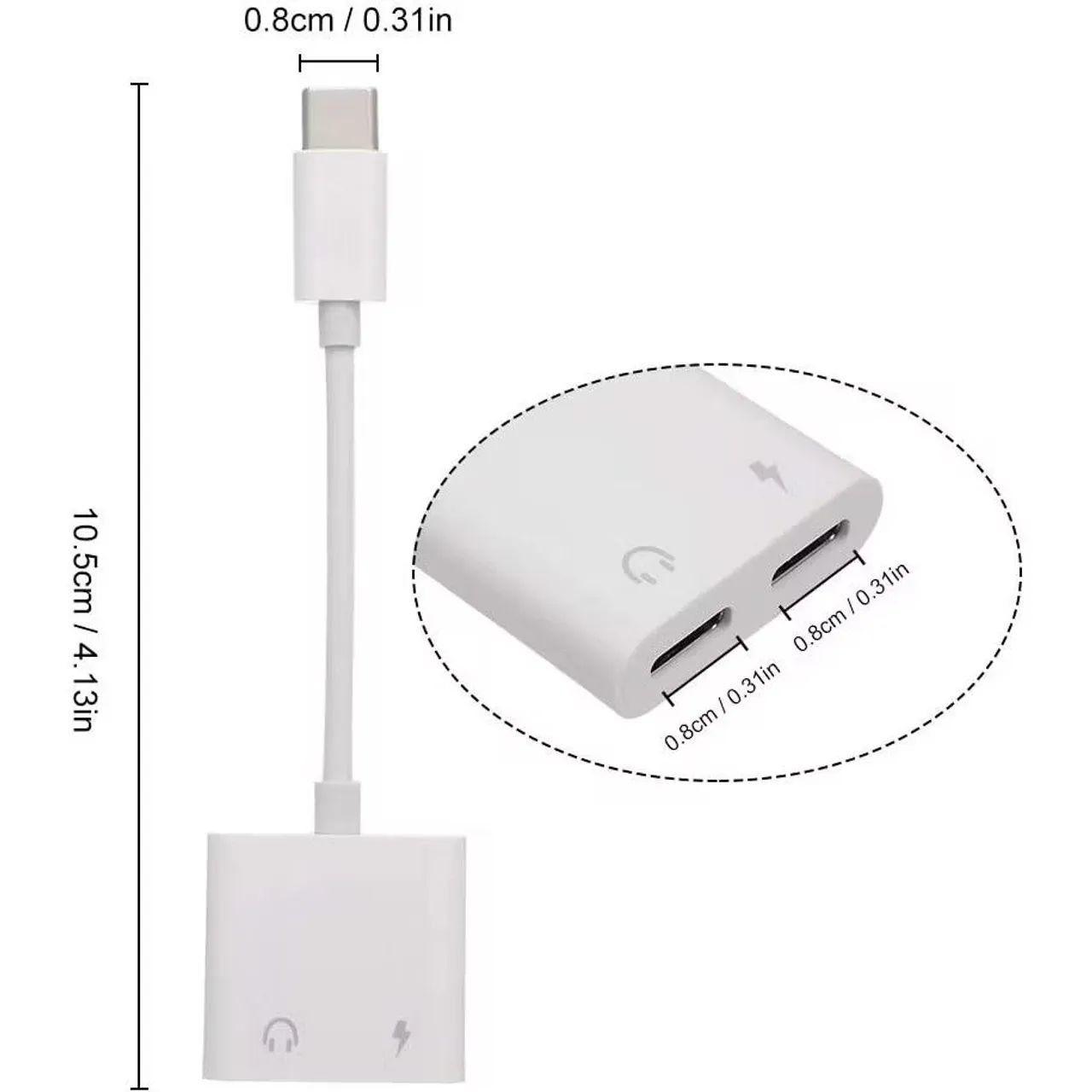 Adaptador USB-C para fone de ouvido e carregamento - Foto 2