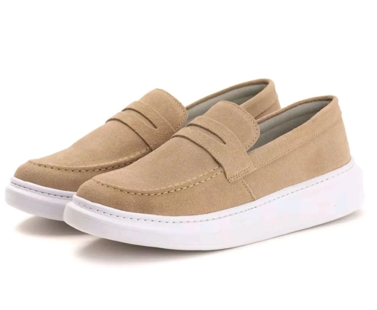 Sapatênis Loafer Cinza Casual e Azul.  - Foto 4