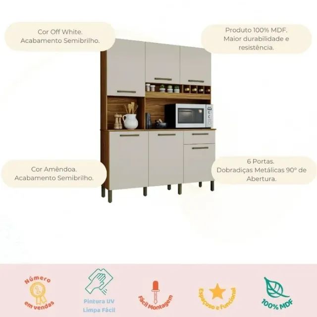 ?Cozinha Mais Prática: Armário 100% MDF com Design Compacto em Super Oferta!? - Foto 4