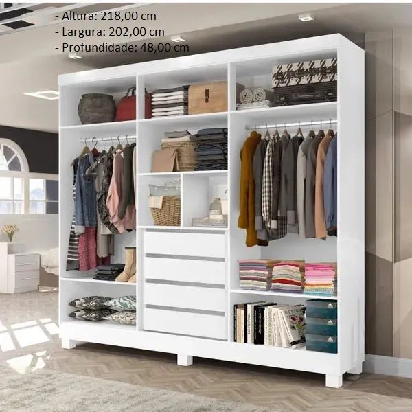 Guarda Roupa 6 Portas 4 Gavetas Novo Varios Modelos - Foto 2