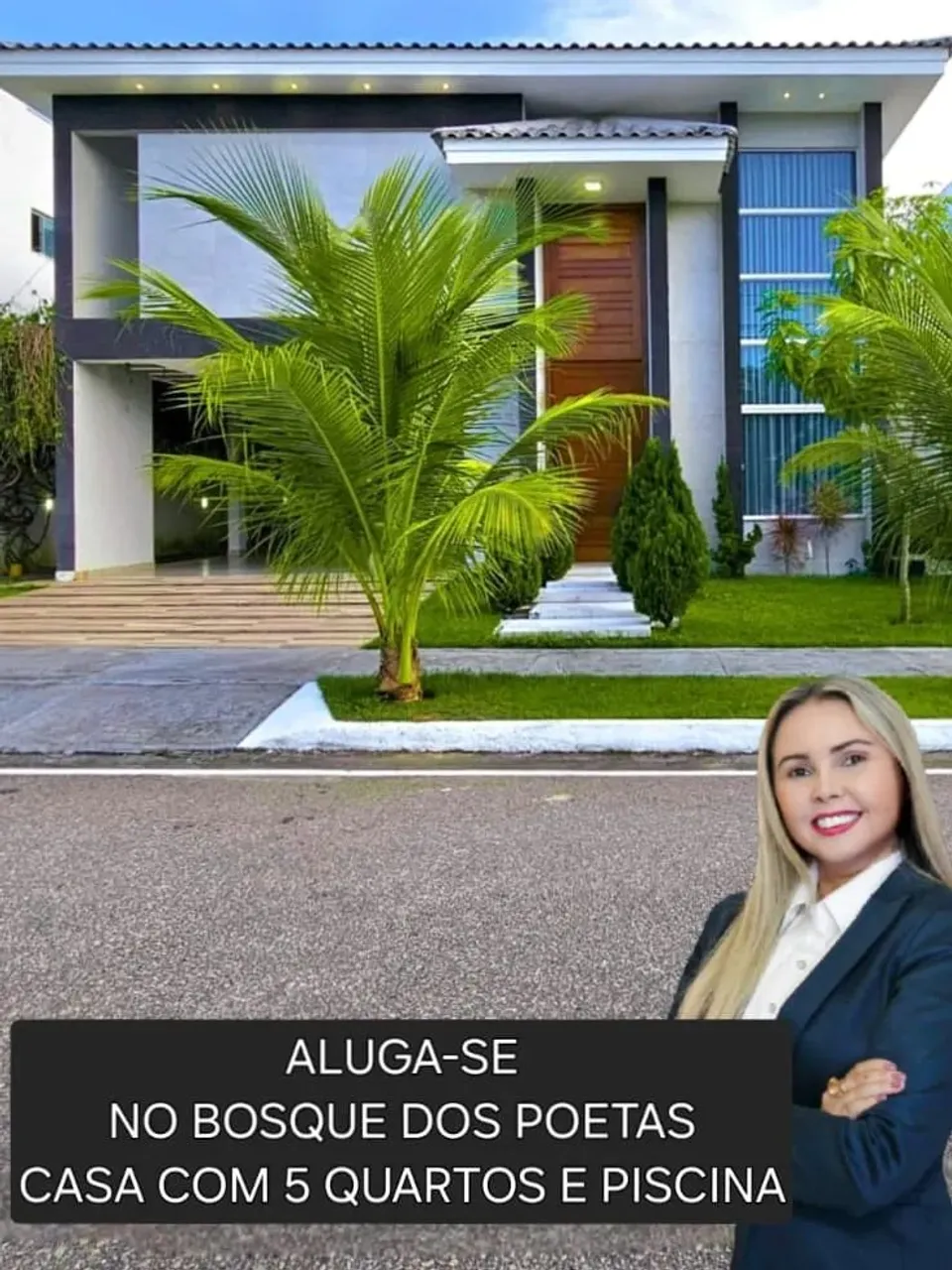 Casa no Bosque dos Poetas para venda ou aluguel, com piscina, escritório, 5 quartos (sendo