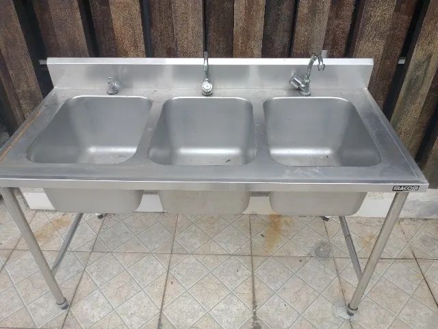 Pia industrial  MACOM 03 cubas em aço inox. - Foto 2