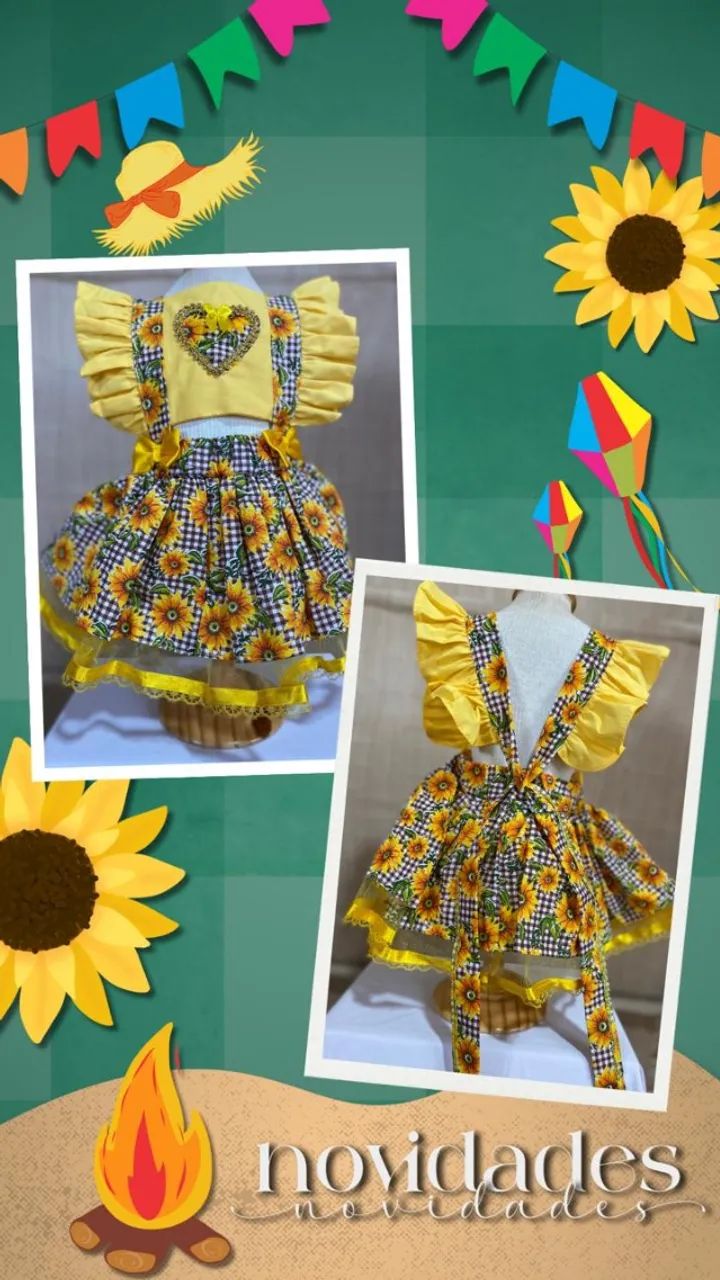 Vestido Junino Girassol