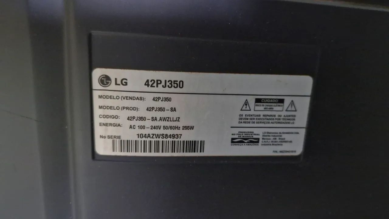 Vendo TV LG 42" plasma. Leia todo o anúncio!  - Foto 2