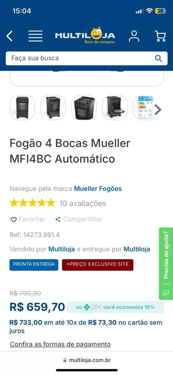 Fogão Mueller 4 bocas  - Foto 3