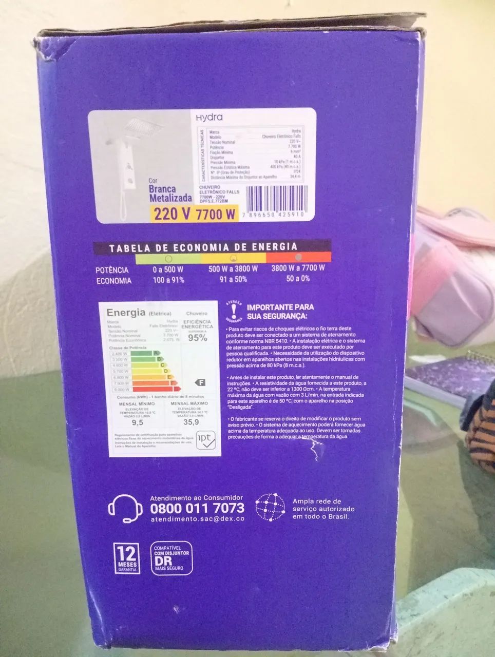 Chuveiro Eletrônico Hydra Falls - Novo - Foto 2