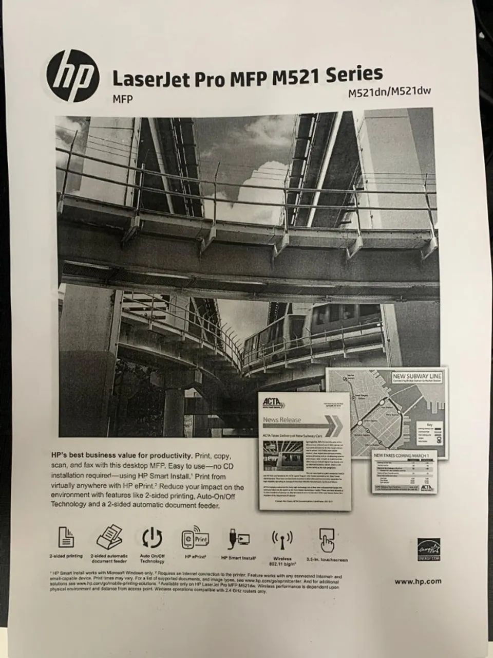 Impressora Multifuncional Monocromática Hp LaserJet Pro Mfp M521dn - Foto 4