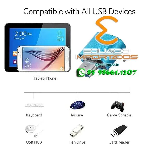 Adaptador OTG V8 Macho x Usb A Femea - Foto 4